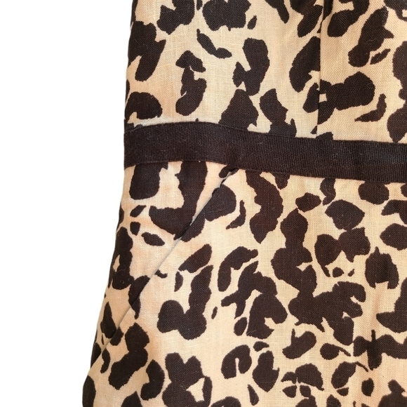 Linen Animal Print Valerie Bertinelli Dress with Pockets, Size Small - Picture 4 of 5